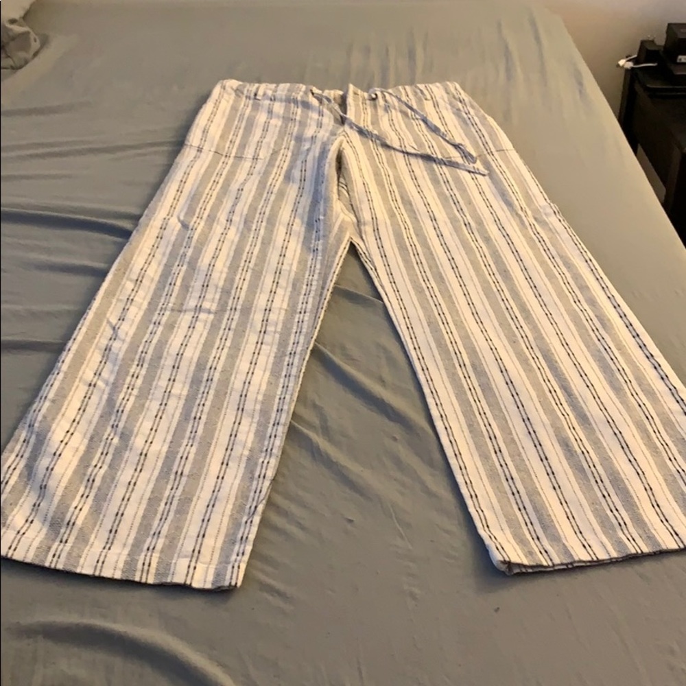 Linen wide leg pant